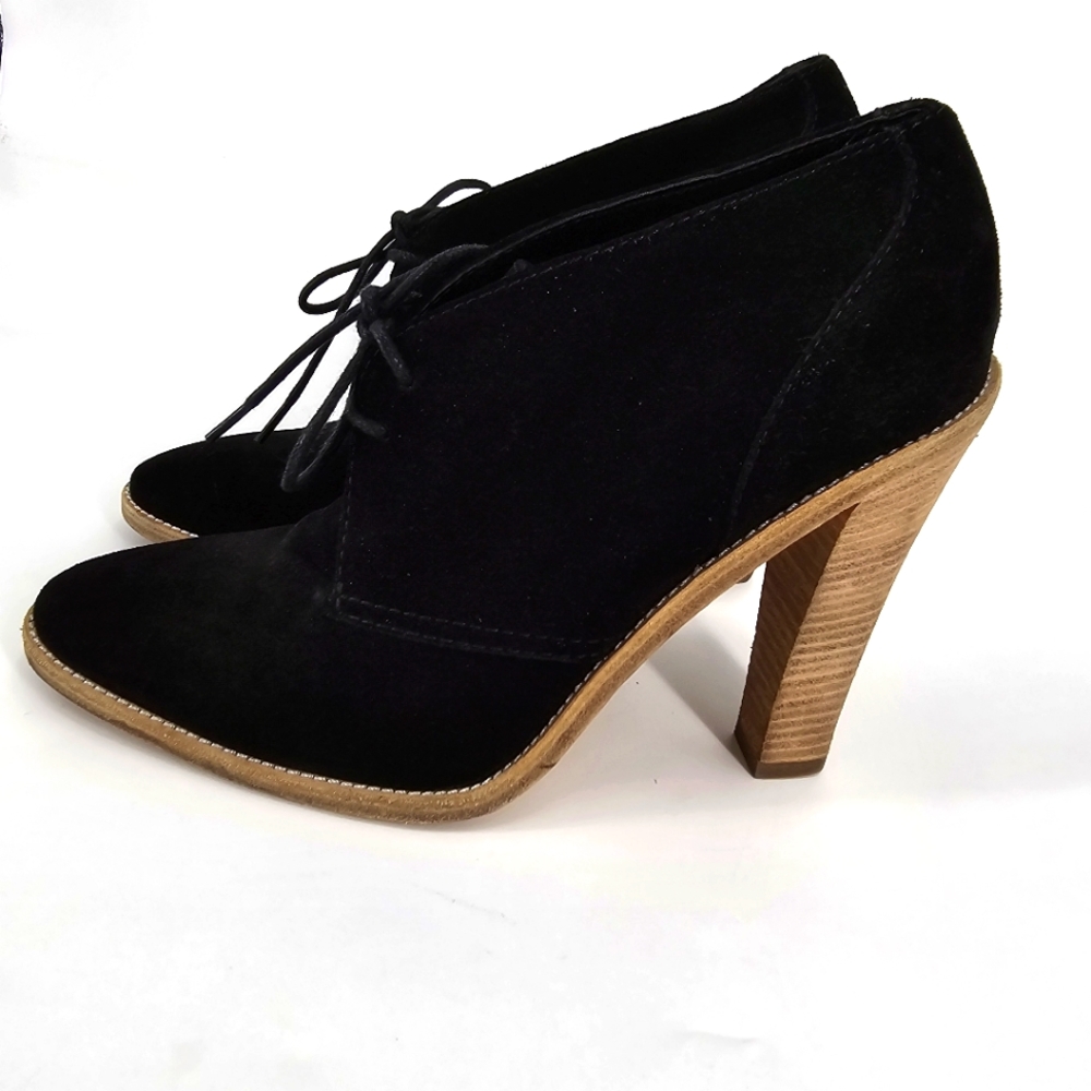 Balenciaga Black Suede Lace Up Bootie Size 7.5 - Picture 2 of 7